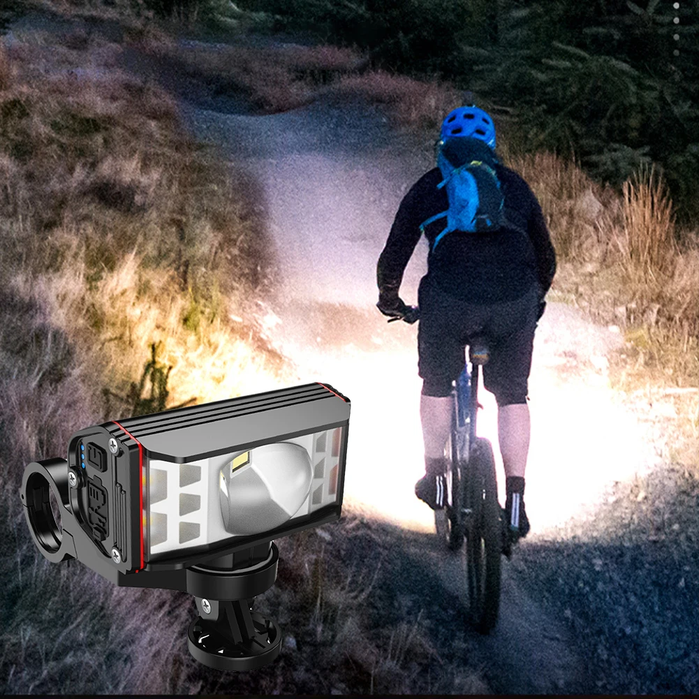 Bicycle Light LED Front USB Rechargeable MTB Mountain Bike Lamp 2600/5200 mAh MTB Headlight Waterproof Cycling Flashlight