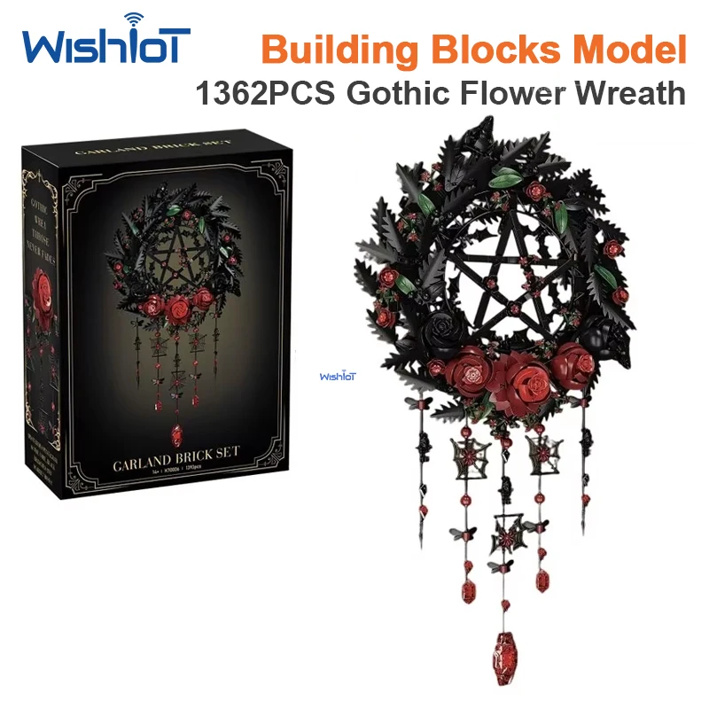 1362-pieces-de-blocs-de-construction-modele-de-guirlande-gothique-pentagramme-couronne-de-fleurs-roses-attrape-reves-d'halloween-carillon-eolien-jouet-cadeau
