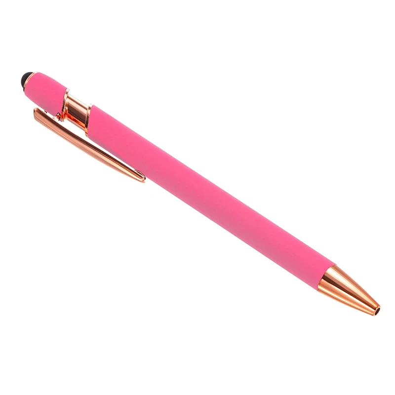 1-100 szt. 2 w 1 wielofunkcyjny metalowy aluminiowy lufa miękki rysik do ekranu dotykowego długopis kulkowy