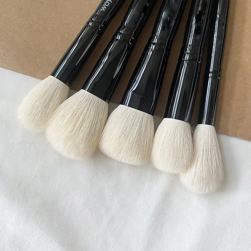 فرشاة كريم أساس لبودرة الوجه من دبليو جي، فرشاة مكياج لشعر الماعز الطبيعي