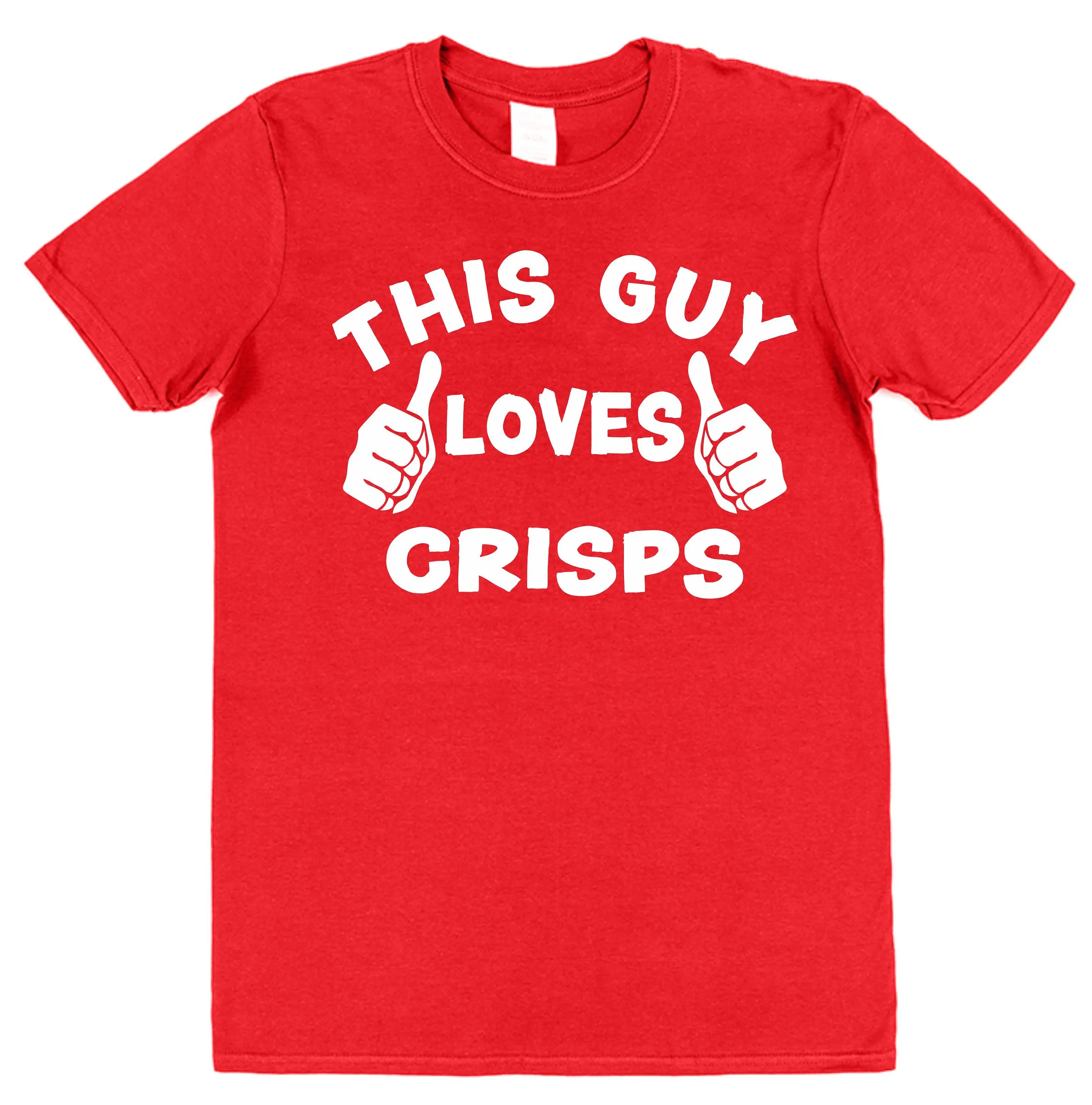 This Guy OR Girl Loves Crisps T Shirt for Adults Children Retro British Food Lover New Cotton UK Snacks Potato Chips