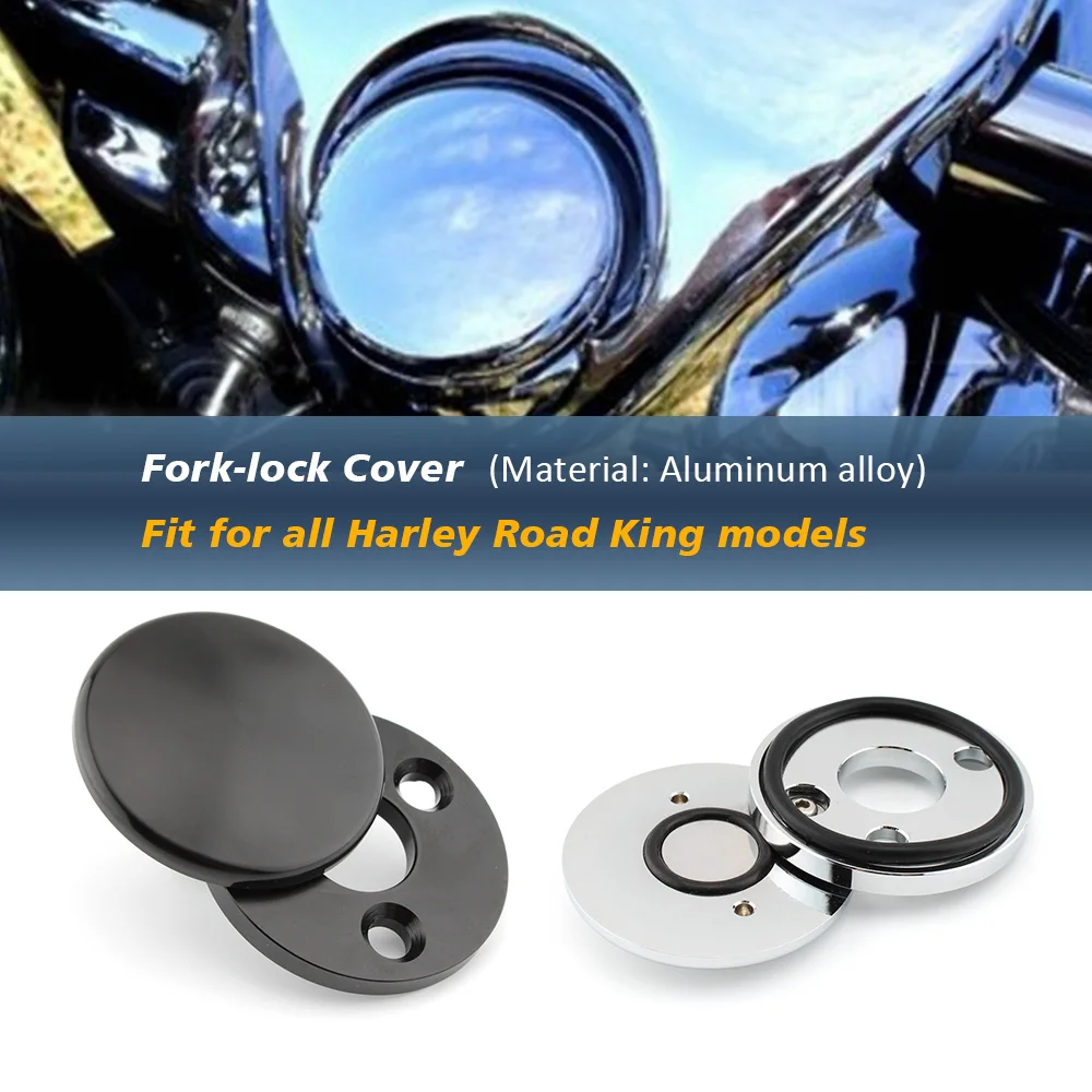 

Pair Motorcycle Aluminum Fork Lock Cover For Touring Road King Custom Classic CVO FLHR Anniversary FLHR 1994-up