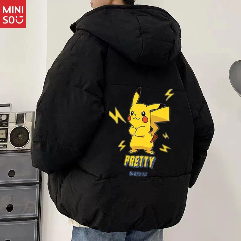 

Miniso Men's Puffer Jacket Winter, Youth Warm Cotton Coat Windproof Fashion