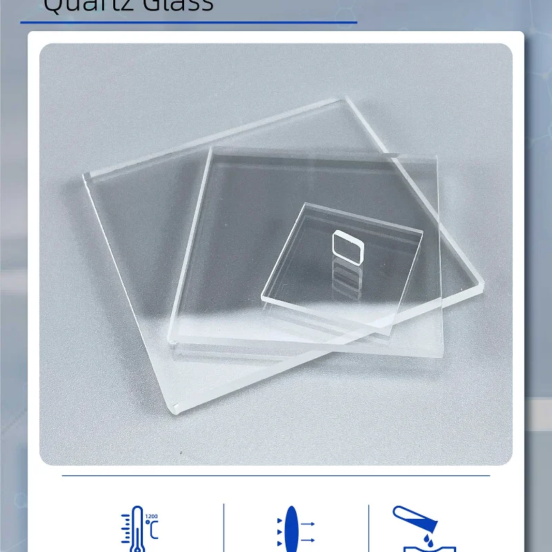 High Transmittance Quartz Glass Sheet Uv Transmittance Quartz Glass Sheet High Temperature Resistance Ultra-Thin Lens
