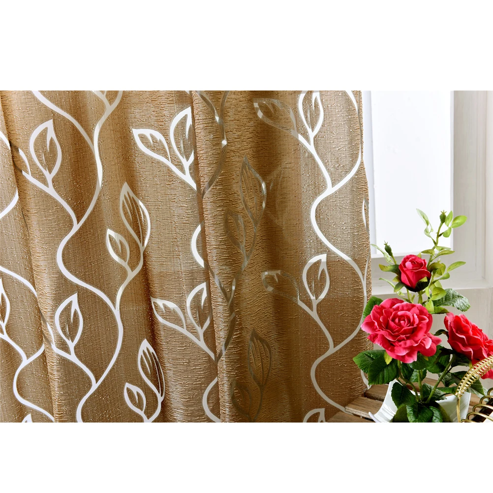 

Translucent Tulle Window Sheer Curtains Rod Pocket For Bedroom Living 100X200Cm Coffee Decor Sheer Curtains