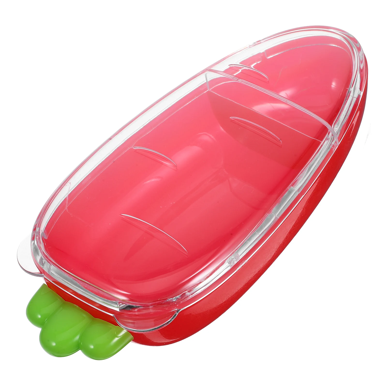 

Transparent Carrot Crisper Veggie Tray Snack Storage Box ABS Divided Fruit ContainerDouble Grid Design Ample Capacity With Cover