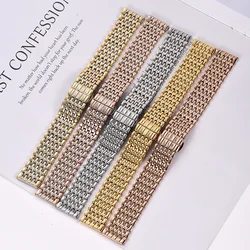 Classic Brand Men's and Women's Watch Strap Accessories 16MM 18MM 20MM 22MM Gold Silver Steel Strap Waterproof Strap Tool