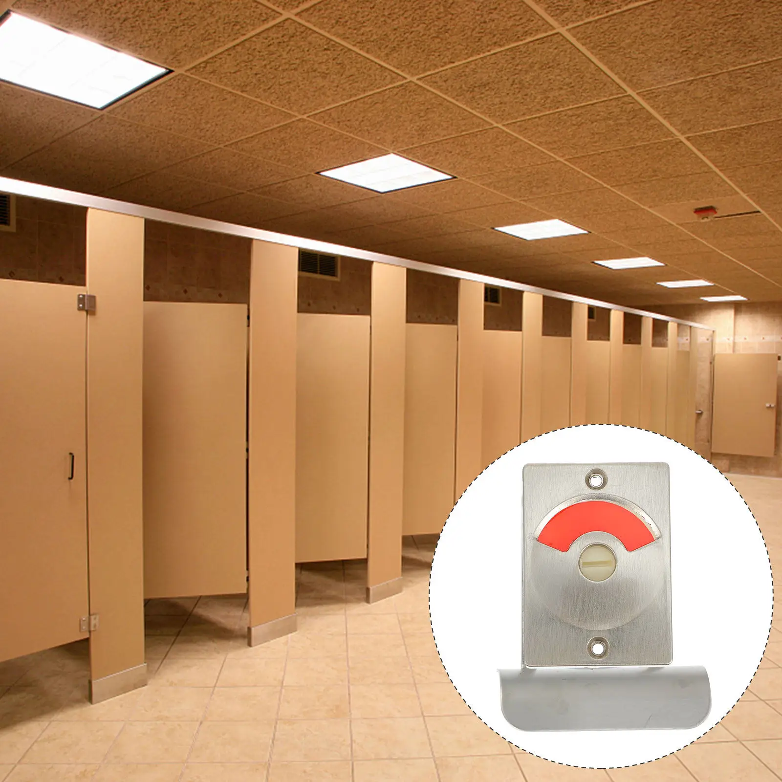 

Замок-индикатор для общественных туалетов с красно-зеленым дисплеем, из толстой нержавеющей стали, с поворотной ручкой, для офиса