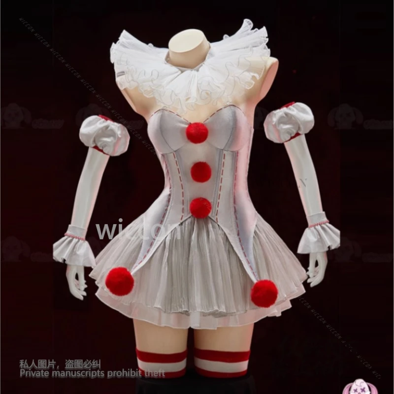 Anime prata fantasia cress coringa roupas vestido sexy lingeries bonito vestido feminino conjunto completo halloween cosplay S-XL palhaço personalizado