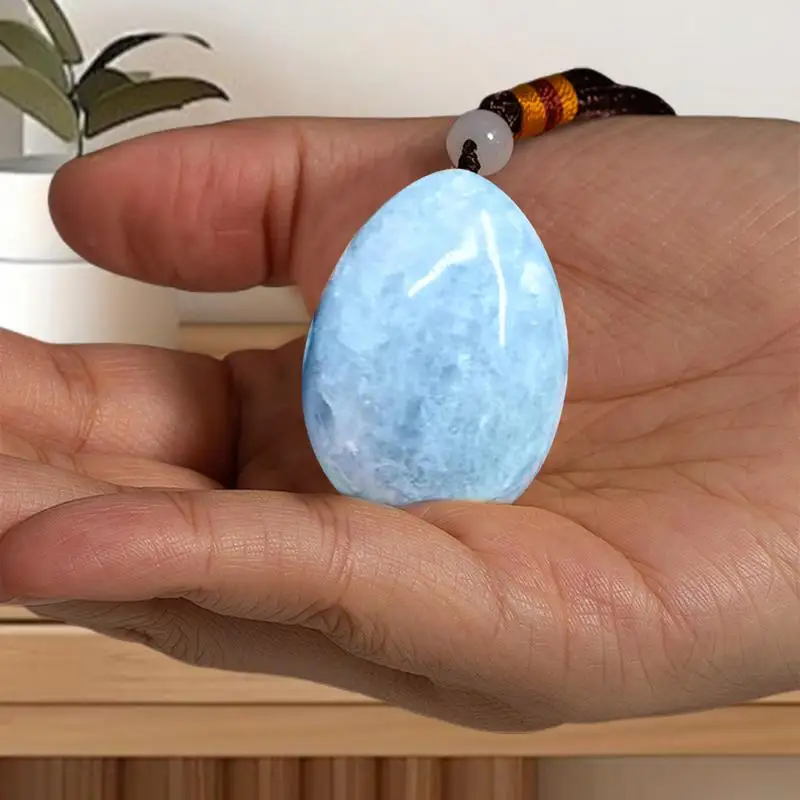 Crystal Egg Stone Figurines Polished Ornaments Sphere Sculpture Decorative Pocket Worry Stone Handheld Palm Stone For Women Men