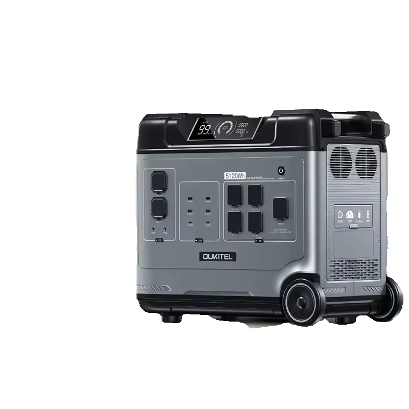 OUKITEL P5000E Pro draagbare krachtcentrale 4000W vermogen 5120Wh LiFePO4 zonnegenerator voor noodstroomvoorziening thuis, kamperen in de buitenlucht, reizen met campers, roadtrips en veelzijdige