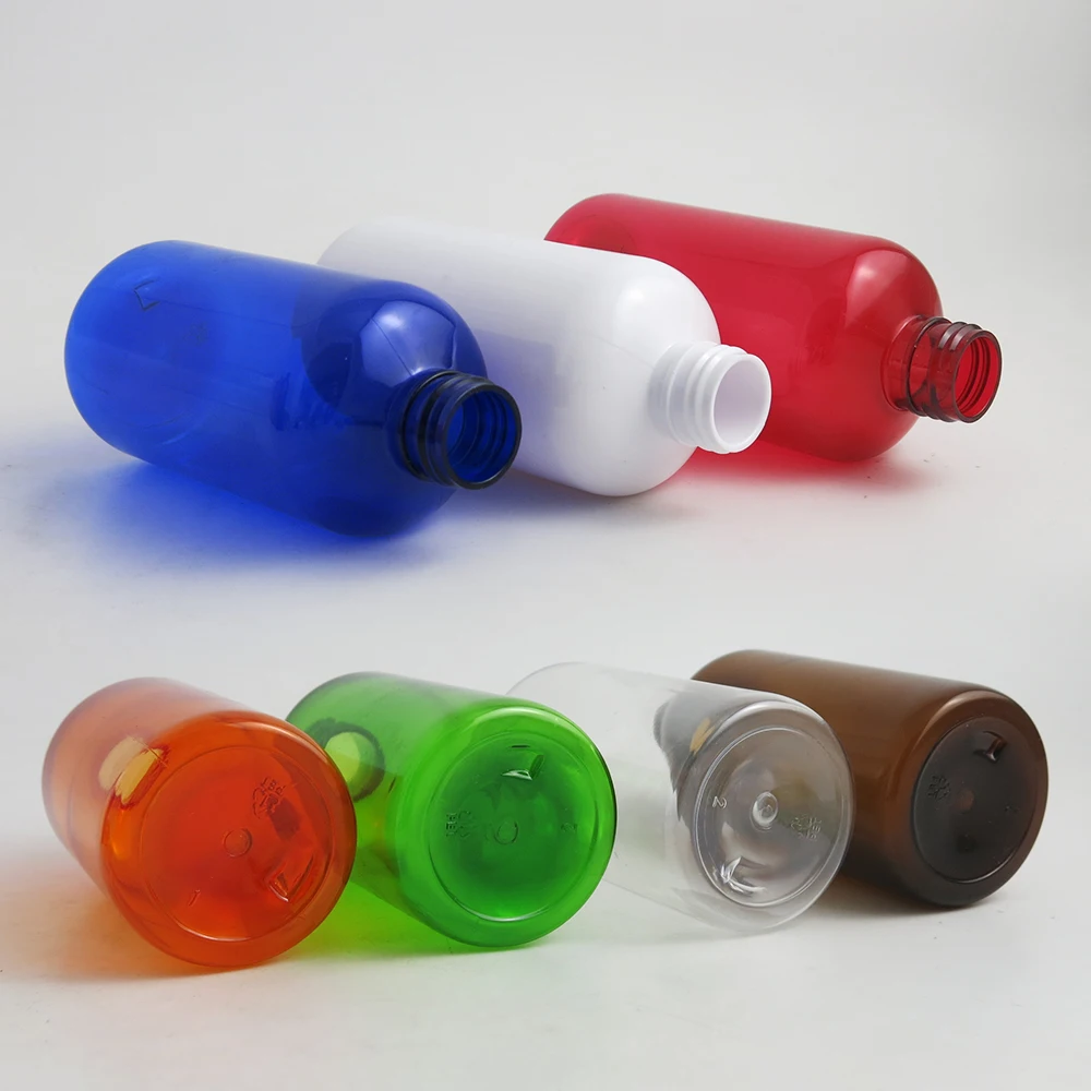 Botellas de plástico ámbar PET de 20X250ML con pulverizador de gatillo ergonómico, embalaje de champú recargable, soporte para impresión de logotipo