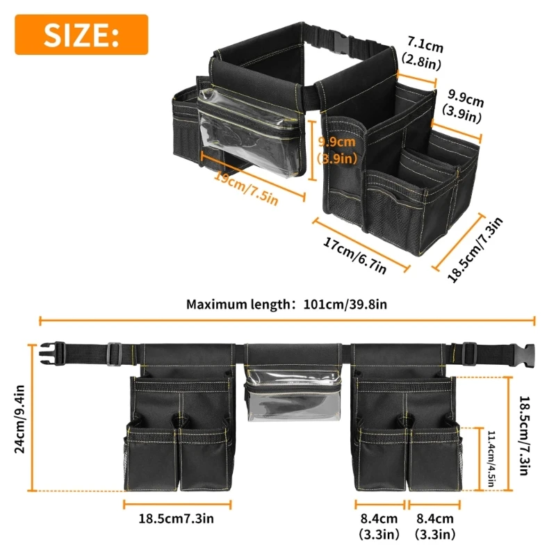 Bolsa ferramentas cintura ferramentas saco cinto ferramenta trabalho pesado avental para zeladoria