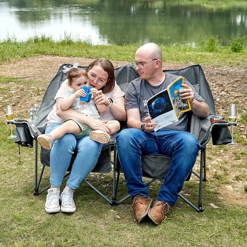 مقعد Loveseat متين قابل للطي للتخييم في الهواء الطلق واستخدام الفناء #2