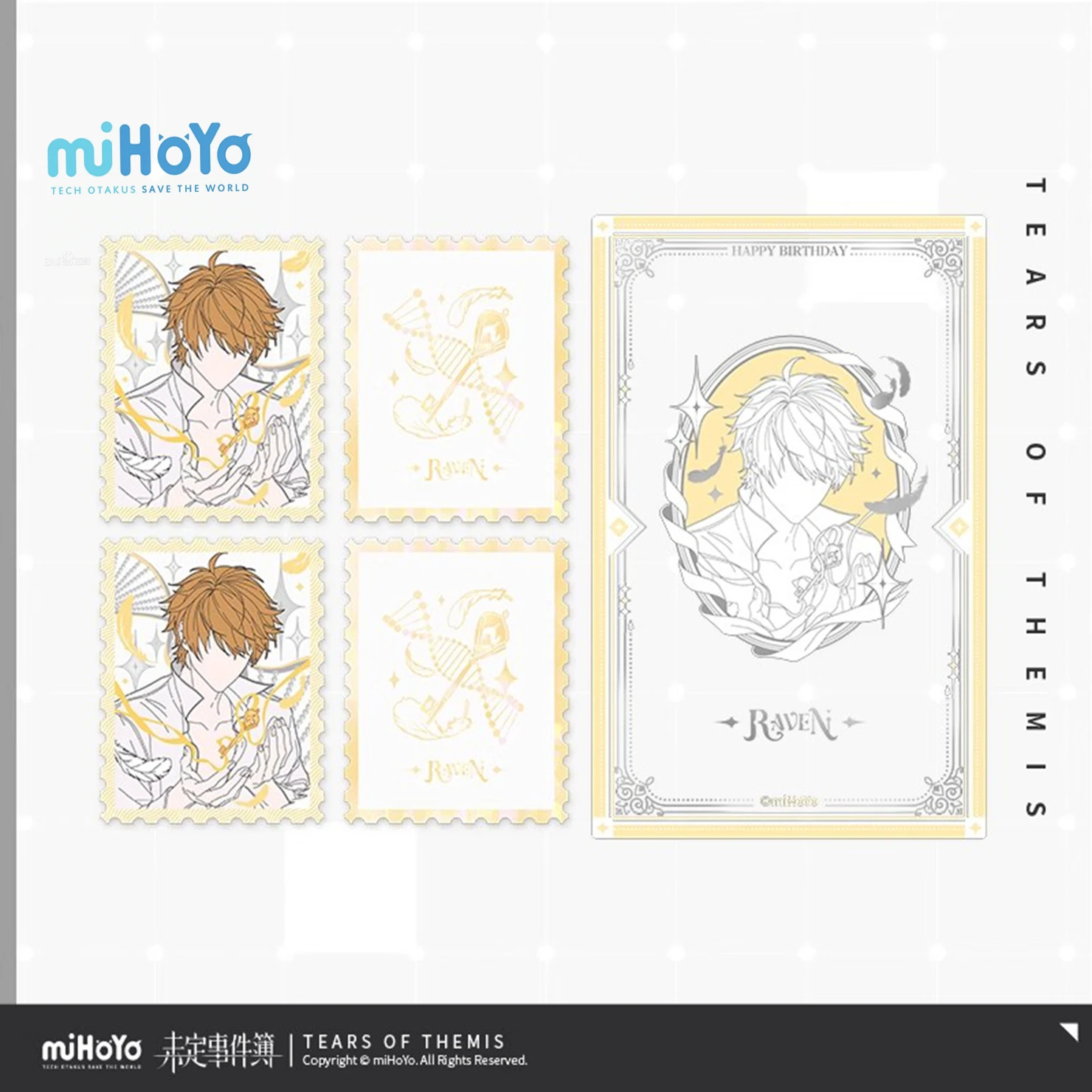 [Genuine] miHoYo Game Tears of Themis Luke STELLIS' HEARTBEAT Birthday Memorial Gift Box Raven Badge Card Ornament Accessories