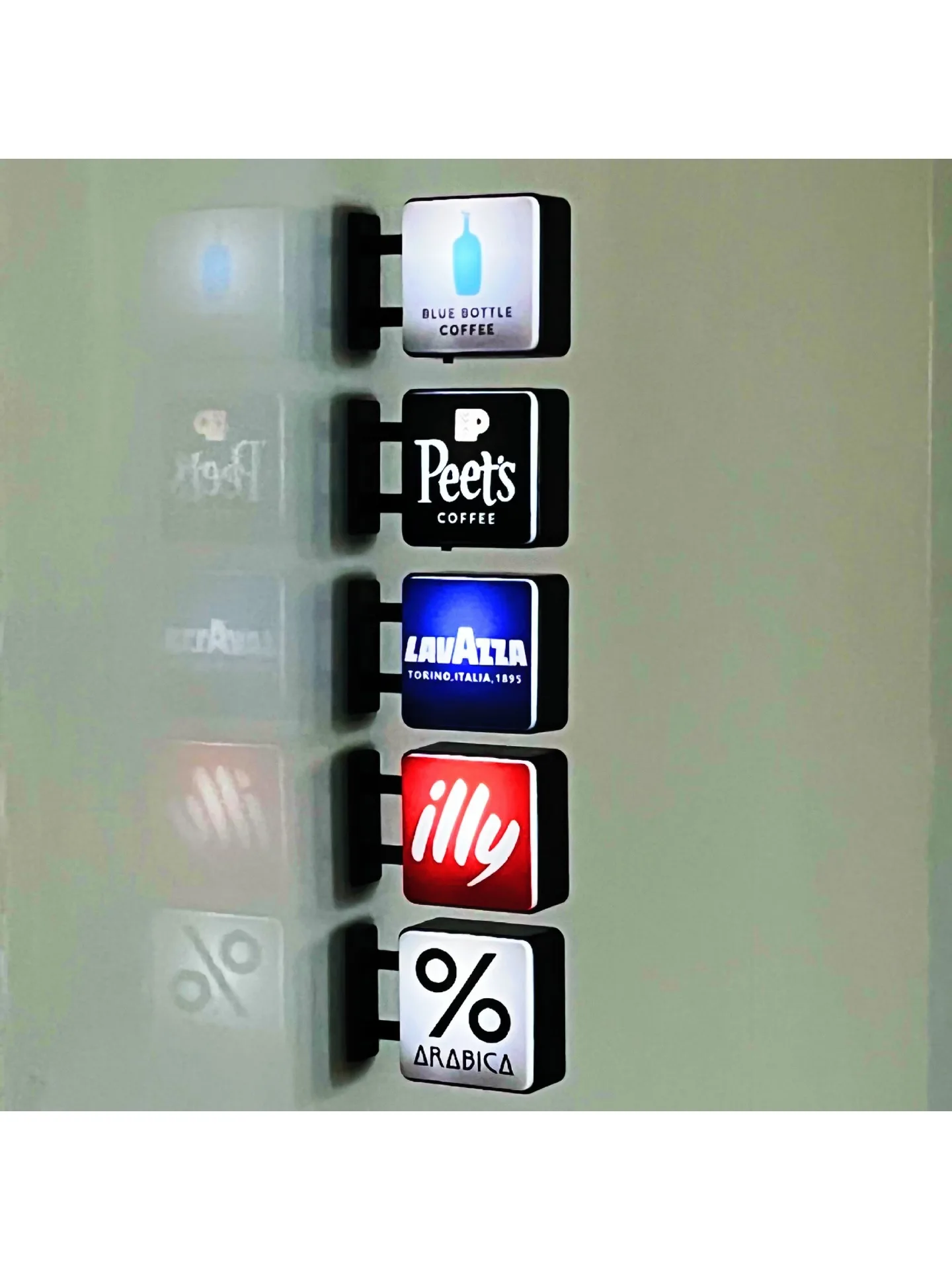 Koffiehoek Creatieve LED-koelkastmagneet Oplichtende magnetische decor voor thuis Mini Pegboard Coffee Shop-verlichting - afbeelding 2
