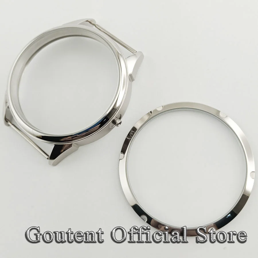 Goutent 42mm Brushed Watch Case Suitable Sterile Steel Case for 6497/6498 Seagull ST36 Mechanical Watch Shell Watch Parts