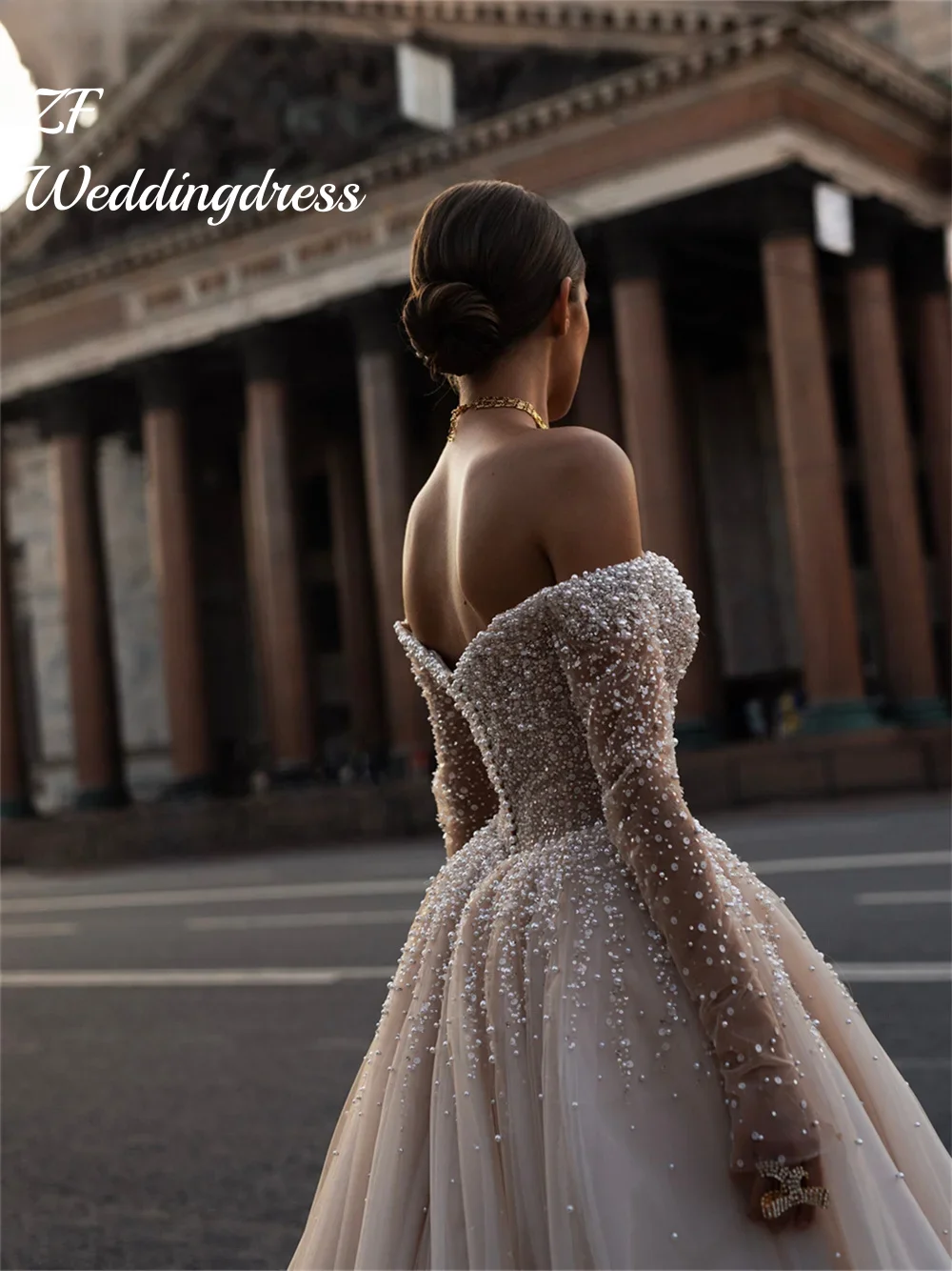 Customized Charming Off-The-Shoulder Bridal Dresses Elegant A-Line Wedding Dress Charming Floor-length Dress Vestidos De Novia