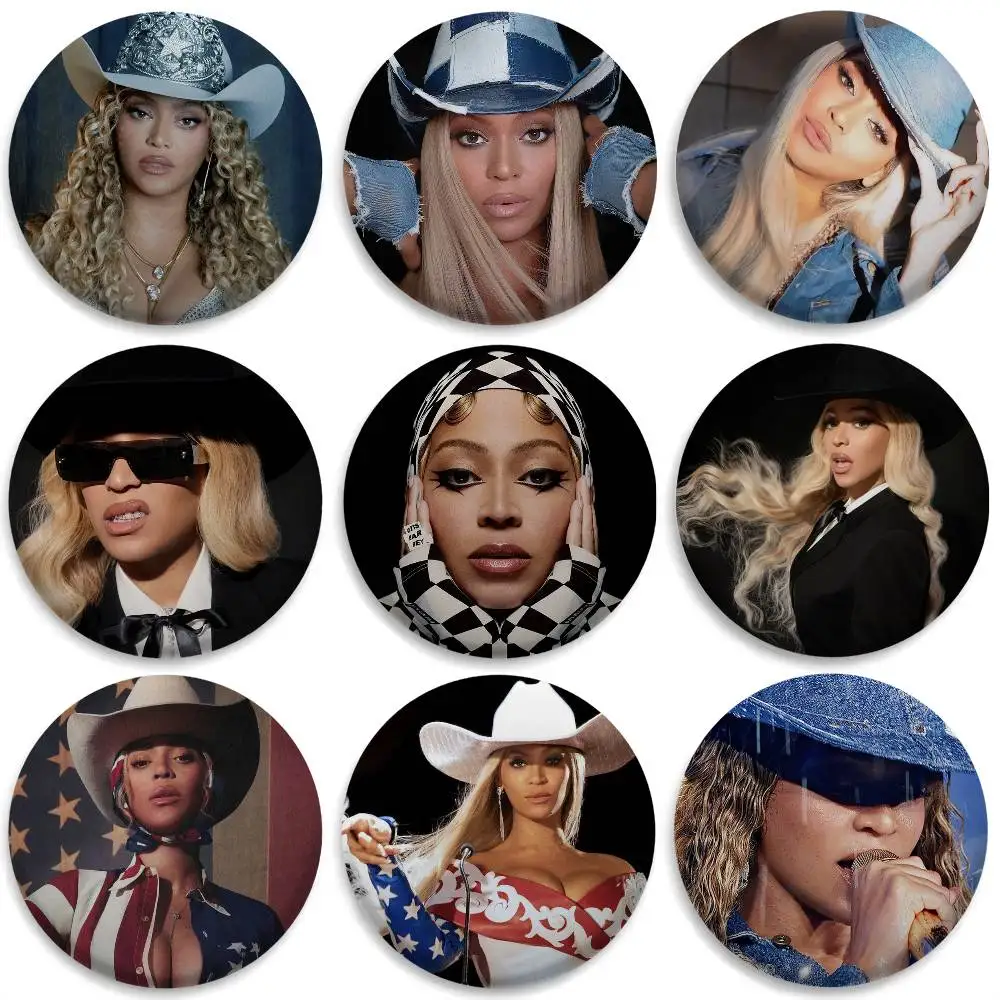 

B-Beyonce Singer Cool Badges Round Exquisite Badge Brooches Creative Pins For Clothes Hat Backpack Gift Accessories