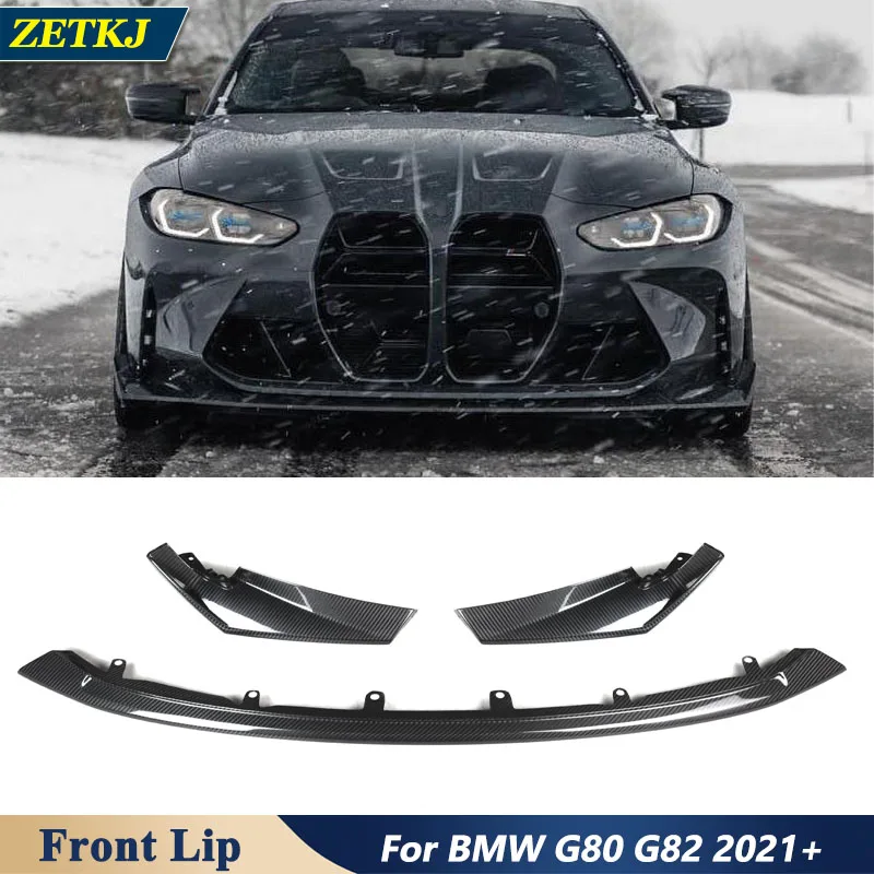 ZETKJ Newest High Quality Carbon Fiber Dry Carbon Durable Body Kit Front Lip For BMW G80 G82 M3 M4 CLS Model 2021+