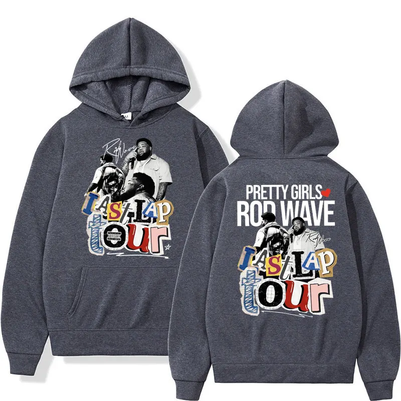 Vintage Rod Wave Last Lap Tour 2024 Graphic Hoodie Men's Hip Hop Gothic Fashion Oversized Sweatshirt Fleece Harajuku Streetwear