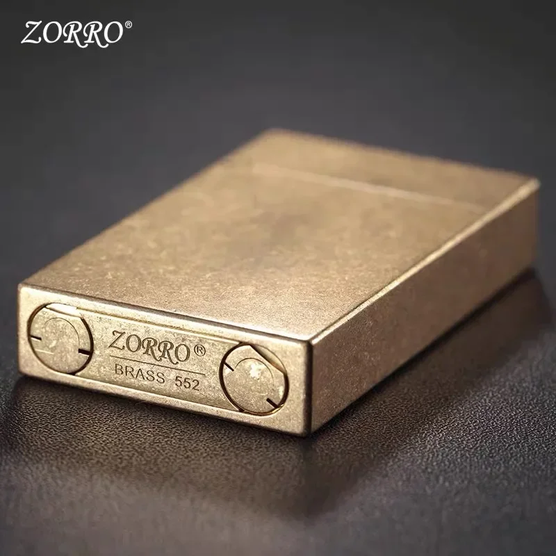 Zorro 552 Retro Loud Brass Personality Kerosene Loud Windproof Lighter Five Sided Carved Tang Grass Men\'s Gift