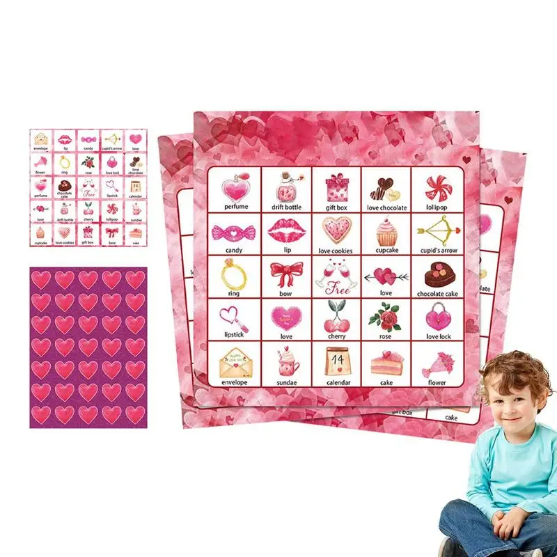 Valentine Board Cards Game Multi-Player Valentine's Day Board Card Game School And Home Group Activity Play Card Game For Dating