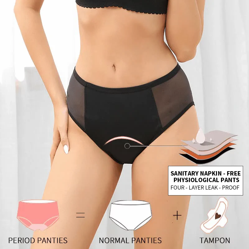 3 Pcs  4 Layer Plus Size Menstrual Period Panties Women Postpartum Underwear Seamless Lace Lingerie Leak Proof Pants 5XL 6XL