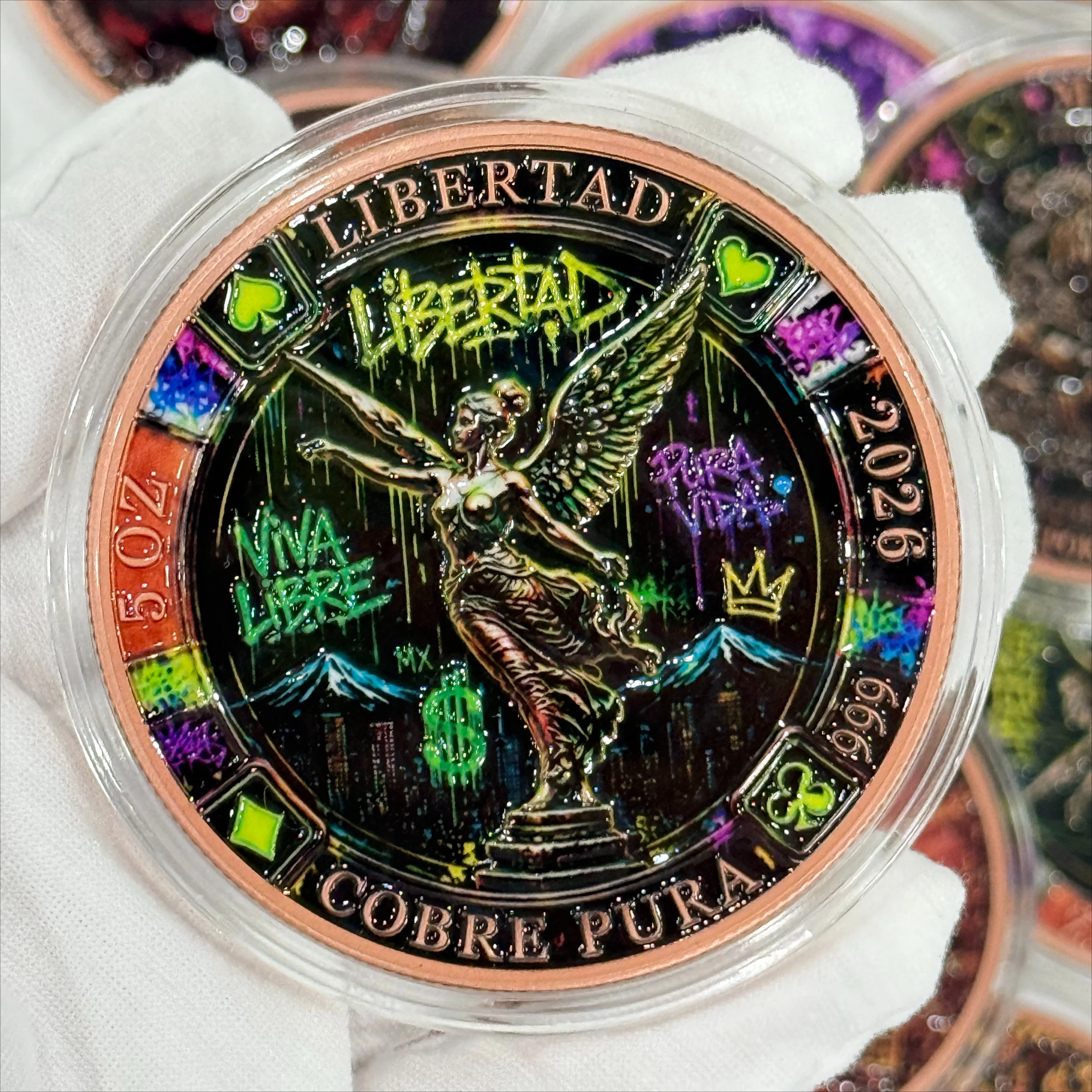 Mexican Goddess 5oz .999 Pure Copper coin Collectible Commemorative Souvenir Gift High Relief Bullion Round Souvenir