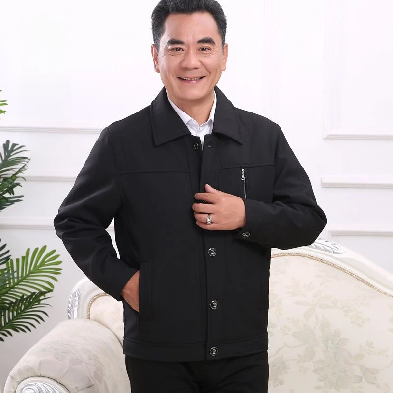 Middle-Aged and Elderly Men's Jackets Autumn  Winter Clothing The  Thickened Cotton Clothes Father's Coat 2024 A279