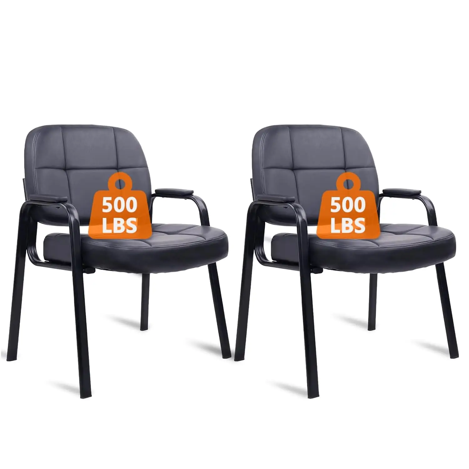 Leather Waiting Room Chair No Wheels Padded Arms for Office Reception Home Desk Conference Lobby Clinic, Customized