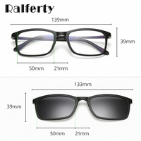 Ralferty Polarized Sunglasses Men Women 5 In 1 Magnetic Clip On Glasses TR90 Eyeglass Frames Magnet Clips