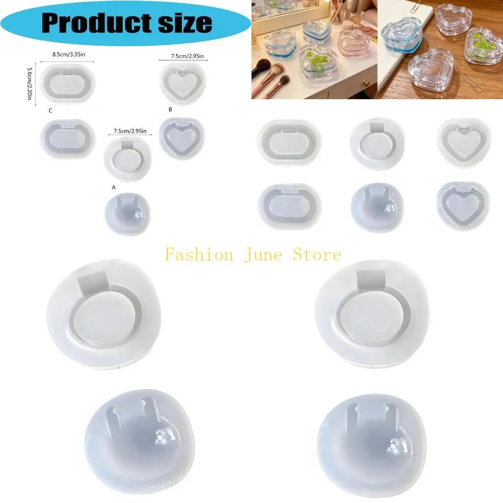 

N5KA Practical Silicone Craft Molds in Heart and Oval Shapes Jewelry Making Tool Silicone Texture for Home Decors and Gifts