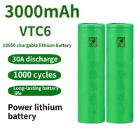 100% Original VTC6 18650 3000mAh Battery 3.7V30A High Discharge Rechargeable Batteries for US18650 VTC6 Flashlight Tools Battery