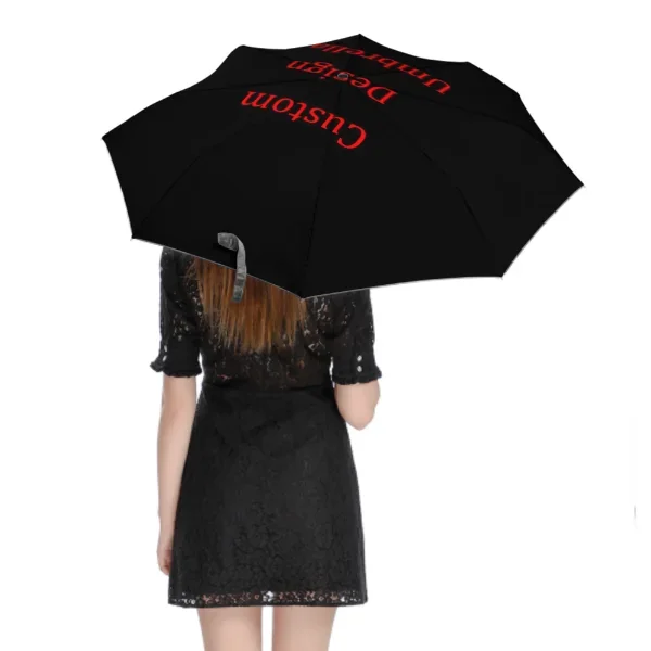 Personalized Automatic Umbrella Rain Women Three Folding Umbrellas Windproof Custom Design Umbrella Female Waterproof Parasol