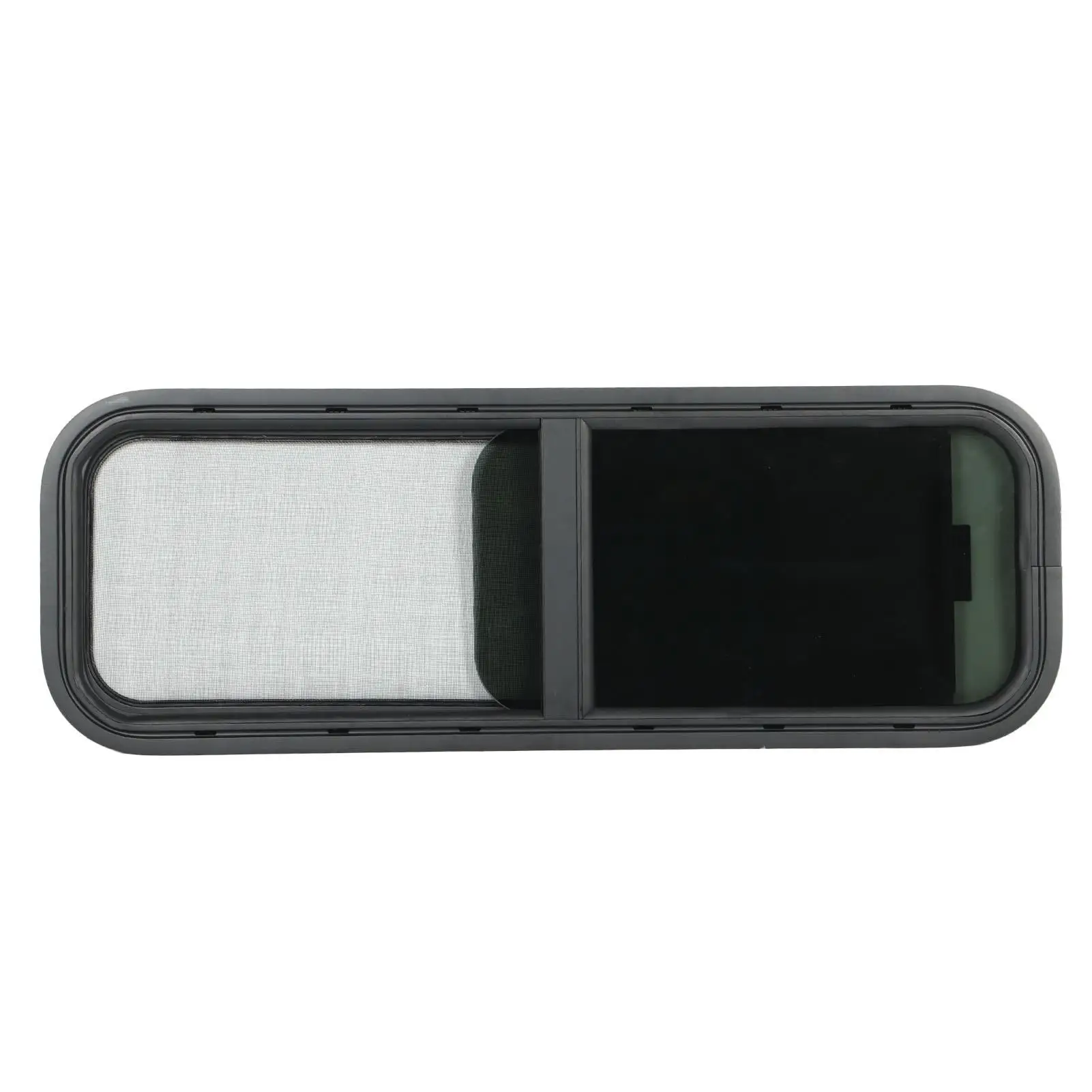 90 for X3 00mm Round Angle Sliding RV Window Black Tempered Glass Shade Window for camper Trailer