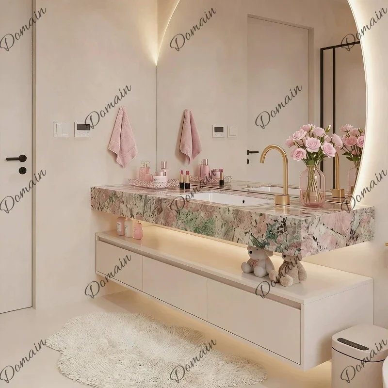 Yr G Recessed White Bathroom Cabinet Mirror Combo Set Drawers Vanity Bathroom Cabinet Storage Luxury Badezimmerschrank Furniture
