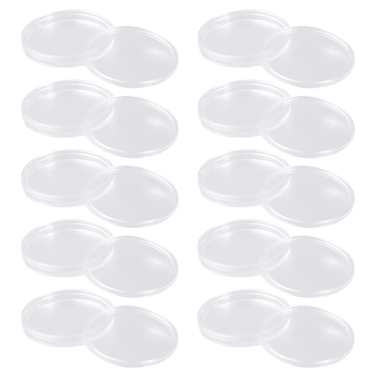 Round Coin coleção caixa protetora, caixa plástica transparente, 10pcs