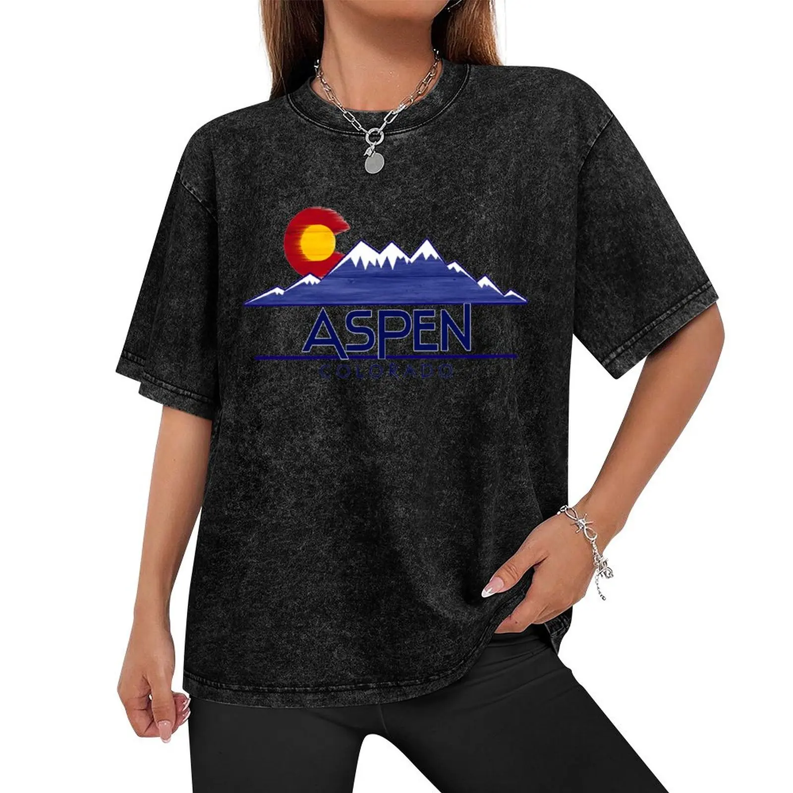 Aspen Colorado wood mountains T-Shirt man t shirt sublime clothing for men