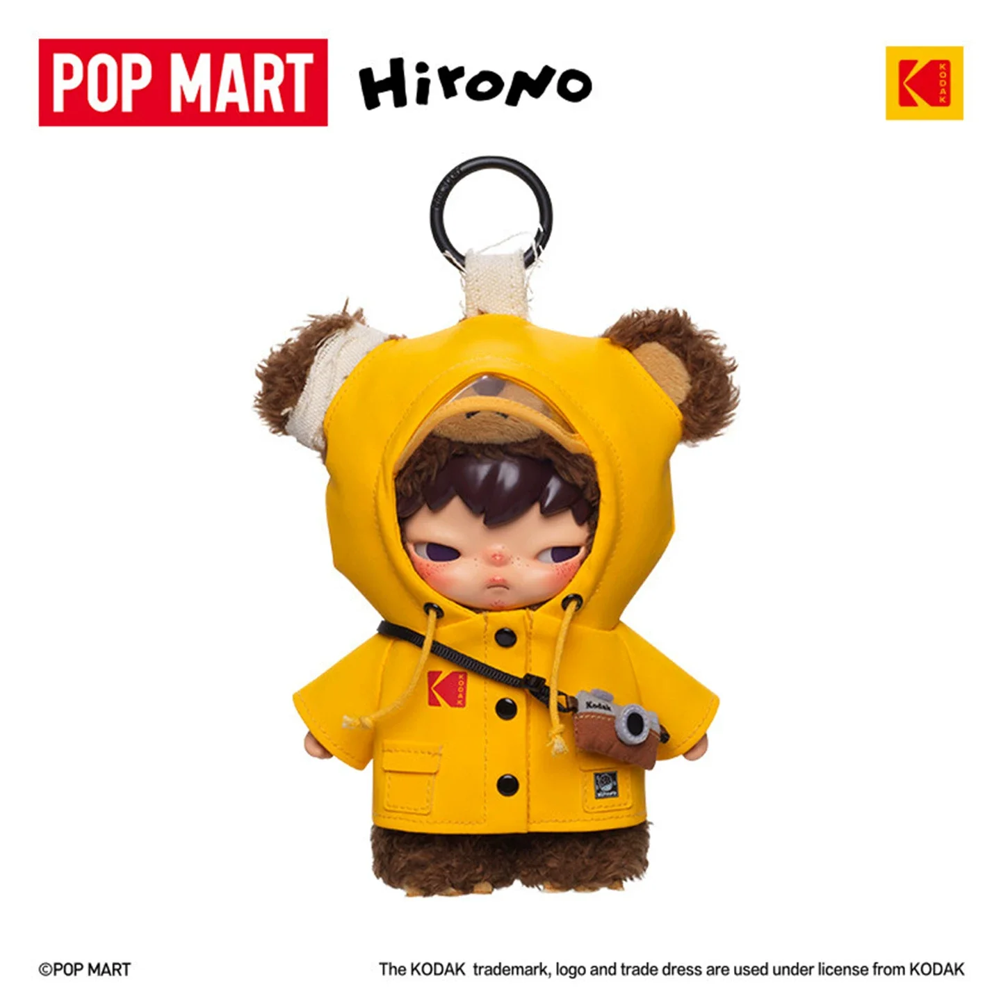 

POPMART Hirono X Kodak Click Bear Plush Doll Pendant Cute Bag Charm Decor Collect Figurine Mystery Toy Gift For Collectors