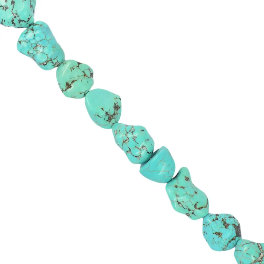 Blue Turquoise Gemstone Stone Nugget Loose Beads with hole Jewellery Making