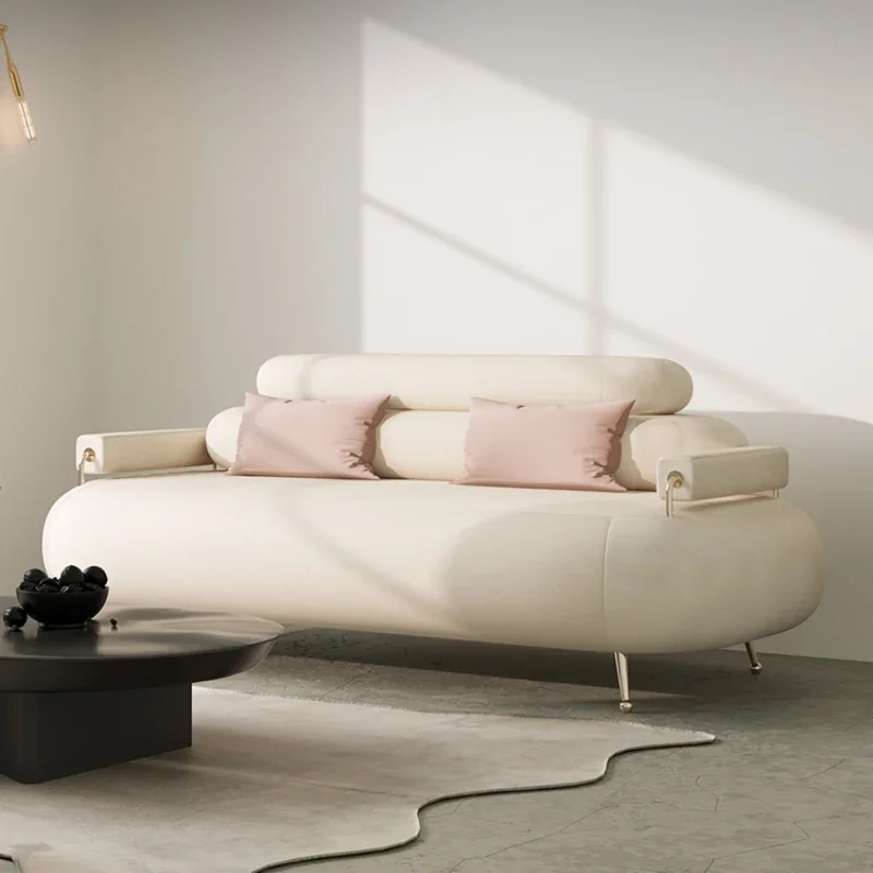 

Light Luxury Fabric Sofa Modern Minimalist Living Room Creative Leather Sofa