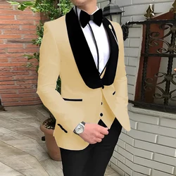 Abito da uomo 3 pezzi nuovo arrivo abito da sposa Slim Fit abiti da uomo abiti formali da lavoro smoking Costume da sposo di alta qualità Homme