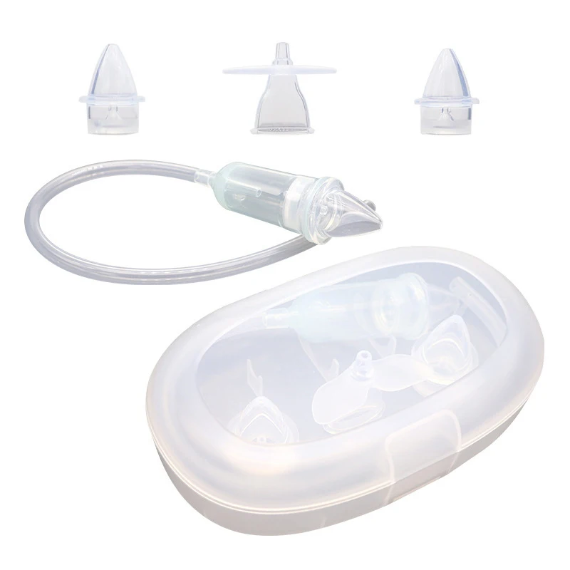 

Absorption Silicone Safe Soft Tip Newborn Baby Nose Cleaner Sniffling Device Infant Vacuum Suction Nasal Aspirator