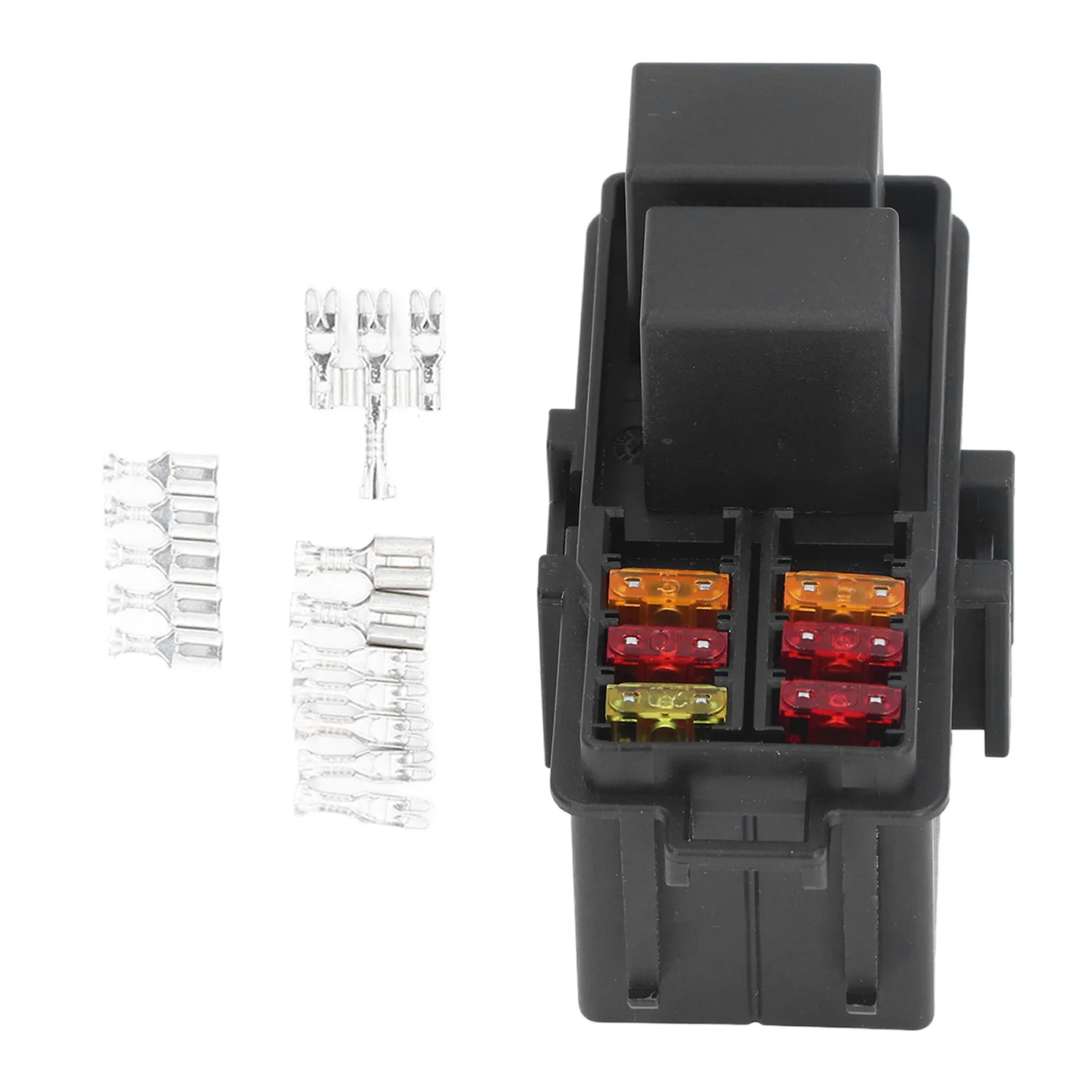 Fuse Relay Box with 2PCS 12VDC 30A 5 Pin Relays and 6PCS 5A 10A 20A Fuses for Car Boat