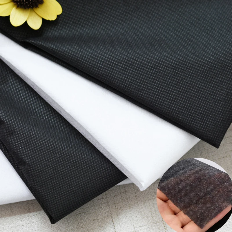 1m/2m/3m Non-woven Iron-On Interlining Fabric Clothing Sewing Accessories Single-Sided Adhesive Lining Lightweight Fusible DIY