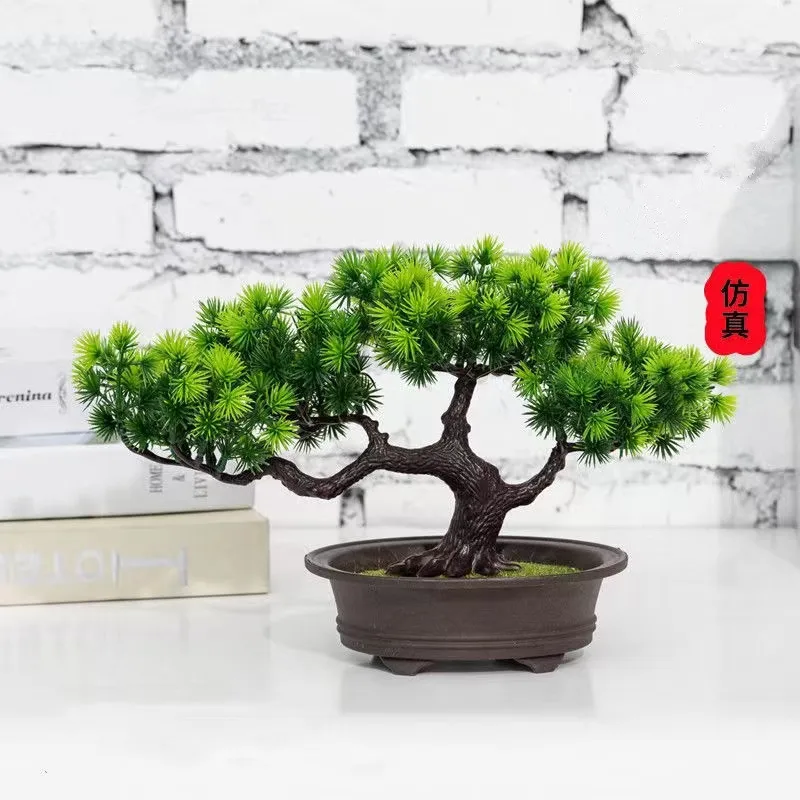 19-24CM Artificial Plant Simulation Pine Fake Cypress Green Desktop Decoration Branch Office Hotel Home Decor Accessories