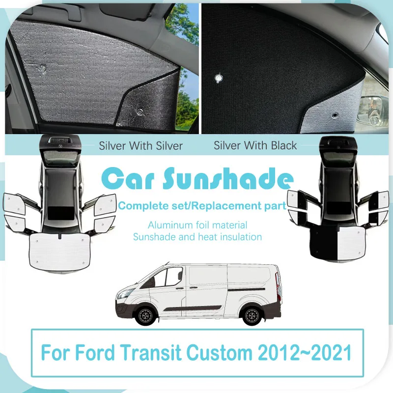 Car Coverage Sunshade For Ford Transit Custom Van 2012-2021 Anti-UV Curtain Window Pads Sun Shade Window Covers Auto Accessories
