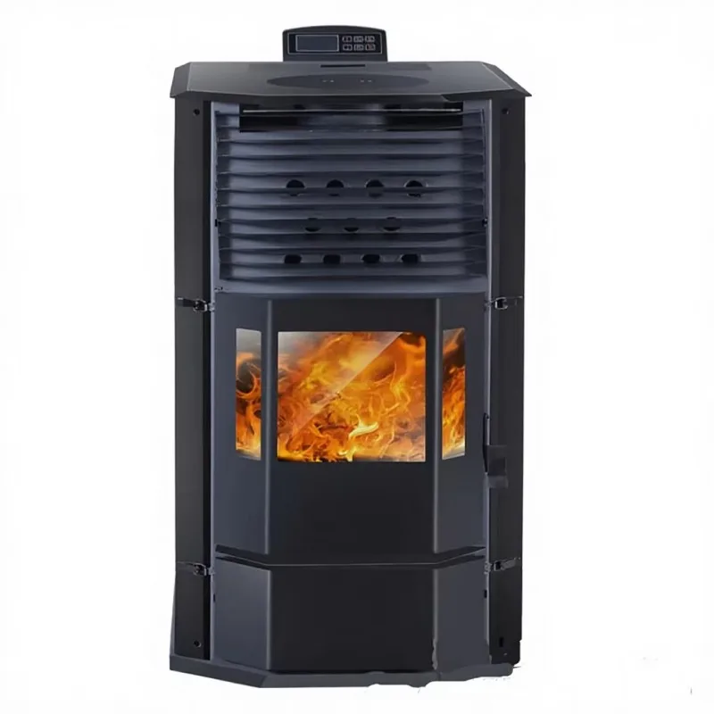 

【Best-selling】Home Indoor Heating Equipment Black Freestanding Wood Pellet Heater Fireplace Stoves Durable Steel Construction Pe