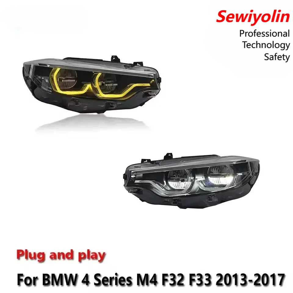 

Car LED Headlight Light Assemblies For BMW 4 Series M4 F32 F33 2013-2017 Auto Fog DRL Brake Turn Signal Lamp Plug And